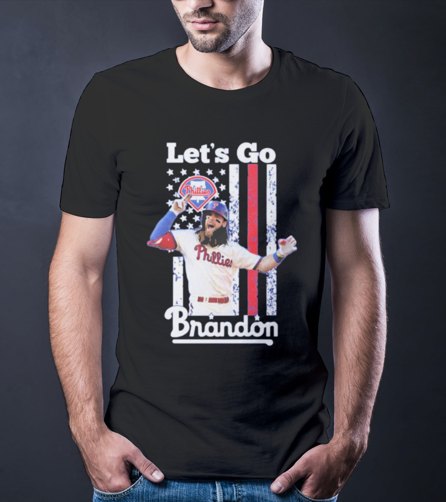 Let's Go Brandon Philadelphia Phillies American Flag T-Shirt