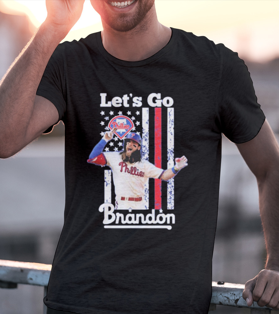 Let's Go Brandon Philadelphia Phillies American Flag T-Shirt