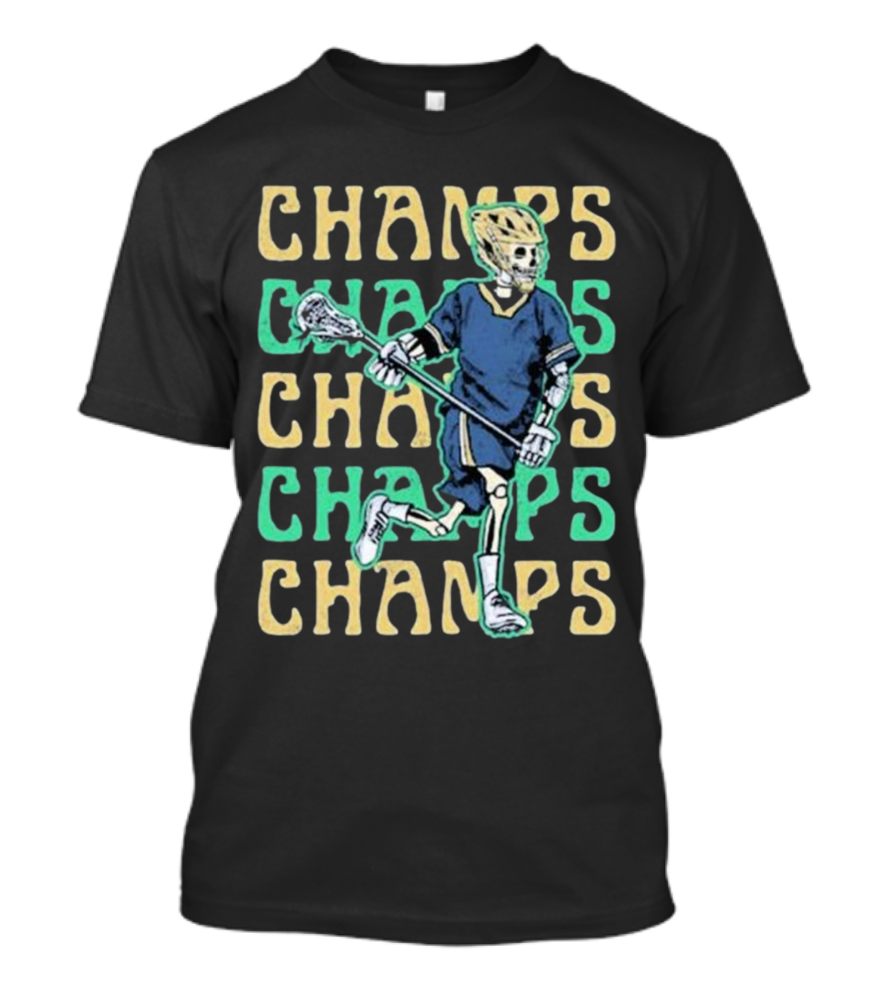 Notre Dame Fighting Irish Skeleton Lacrosse Champs T-Shirt