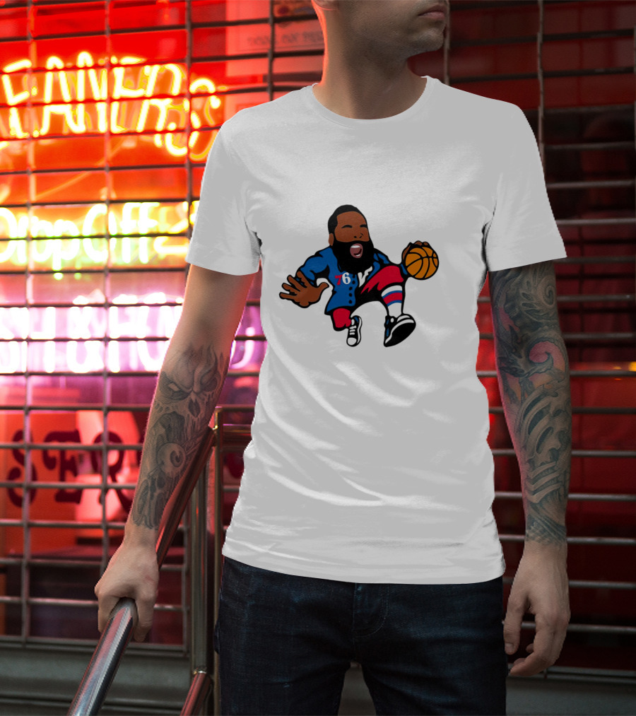 James Harden Cartoon 76 Basketball Philadelphia T-Shirt