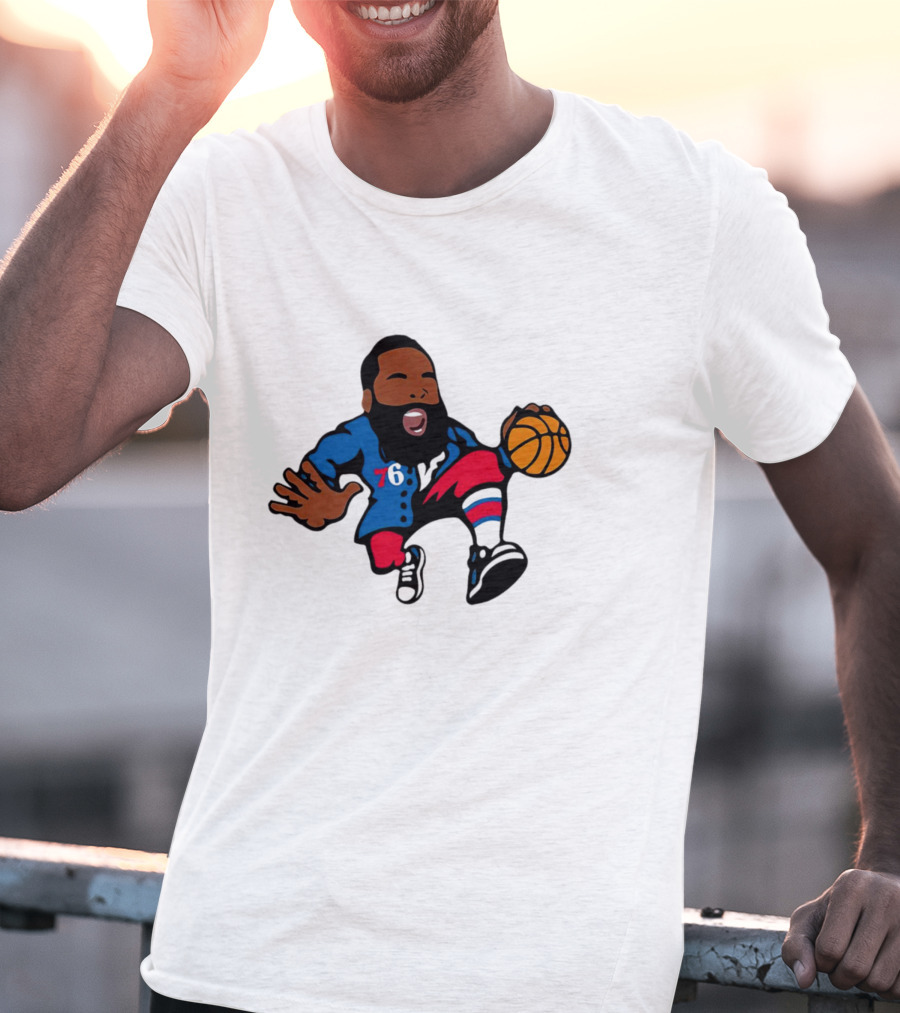 James Harden Cartoon 76 Basketball Philadelphia T-Shirt