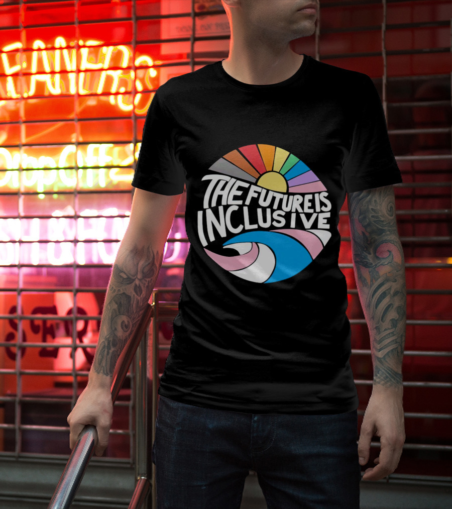 The Future Is Inclusive Rainbow Pride Wave Sunburst T-Shirt