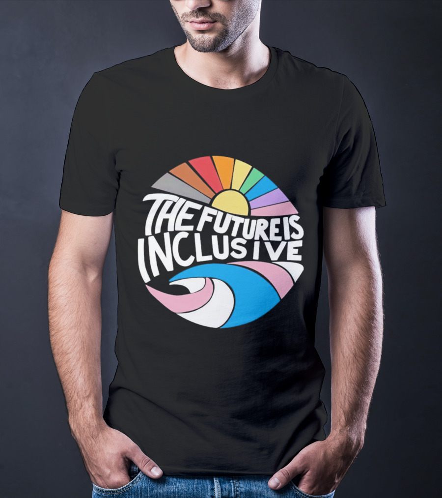 The Future Is Inclusive Rainbow Pride Wave Sunburst T-Shirt