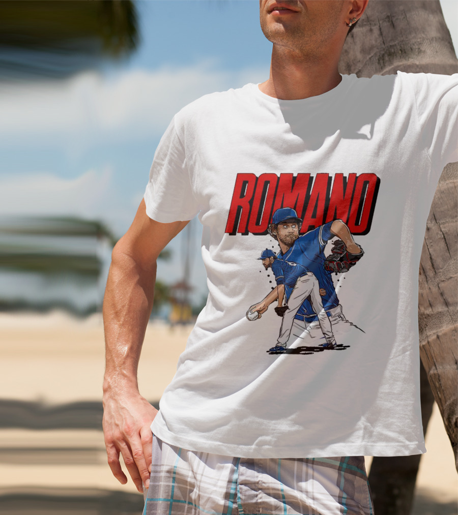 ROMANO Toronto Blue Jays Pitcher Baseball Action T-Shirt