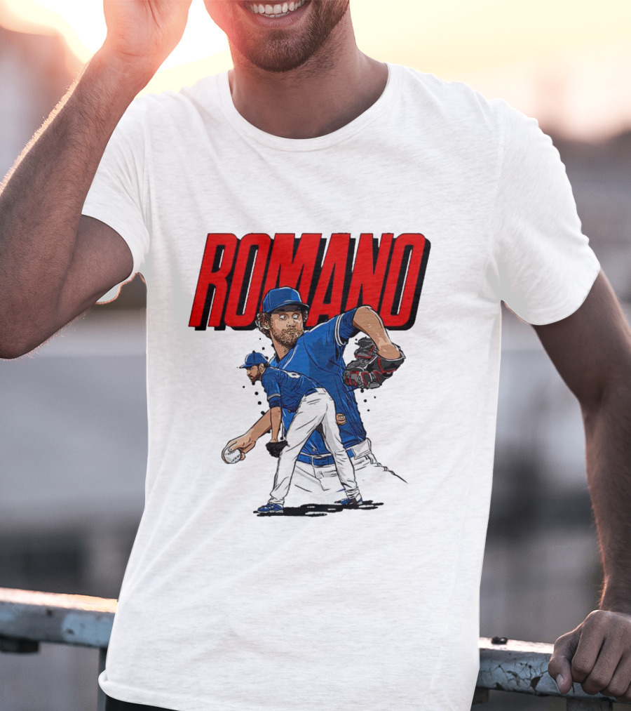 ROMANO Toronto Blue Jays Pitcher Baseball Action T-Shirt