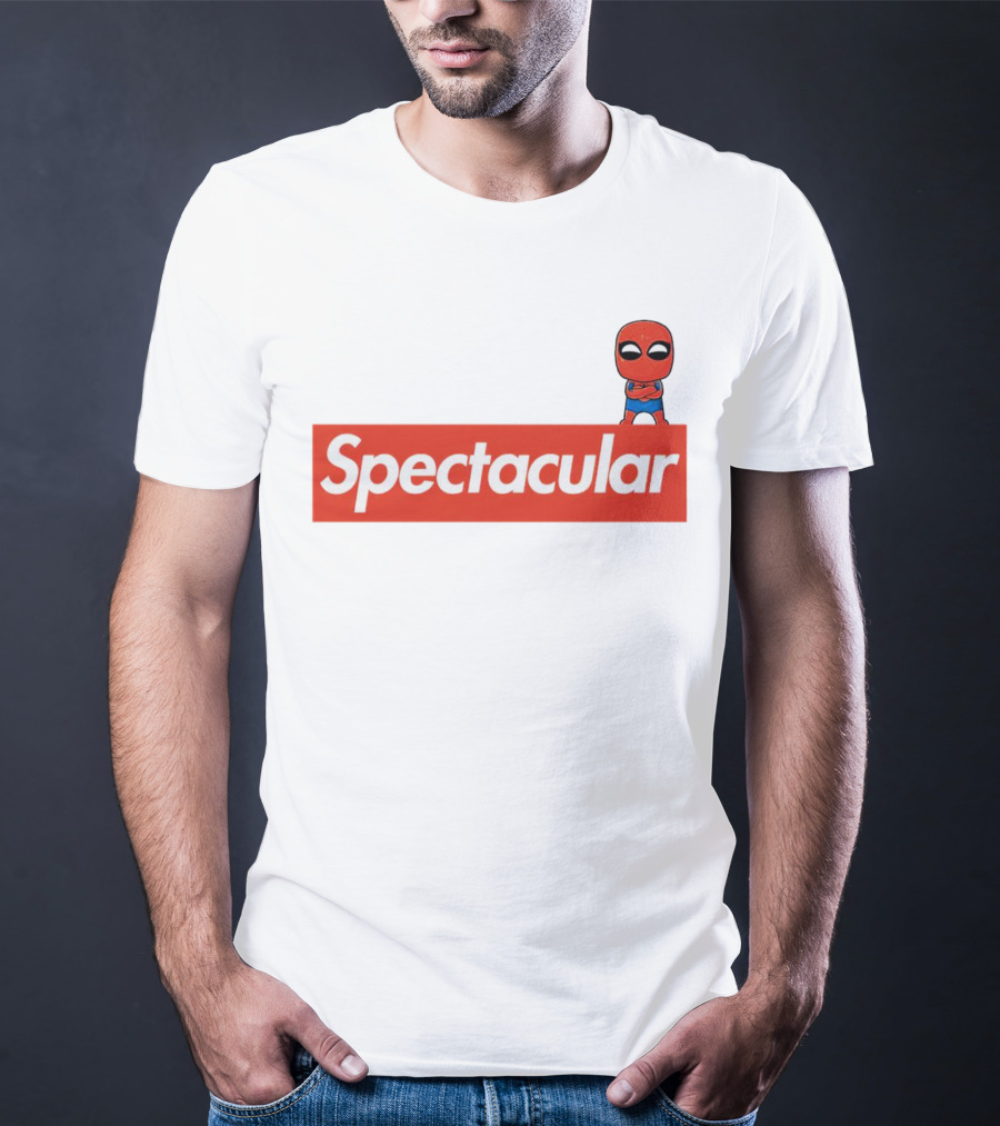 Spectacular Spider-Man Comic Look With Iconic Red Block T-Shirt