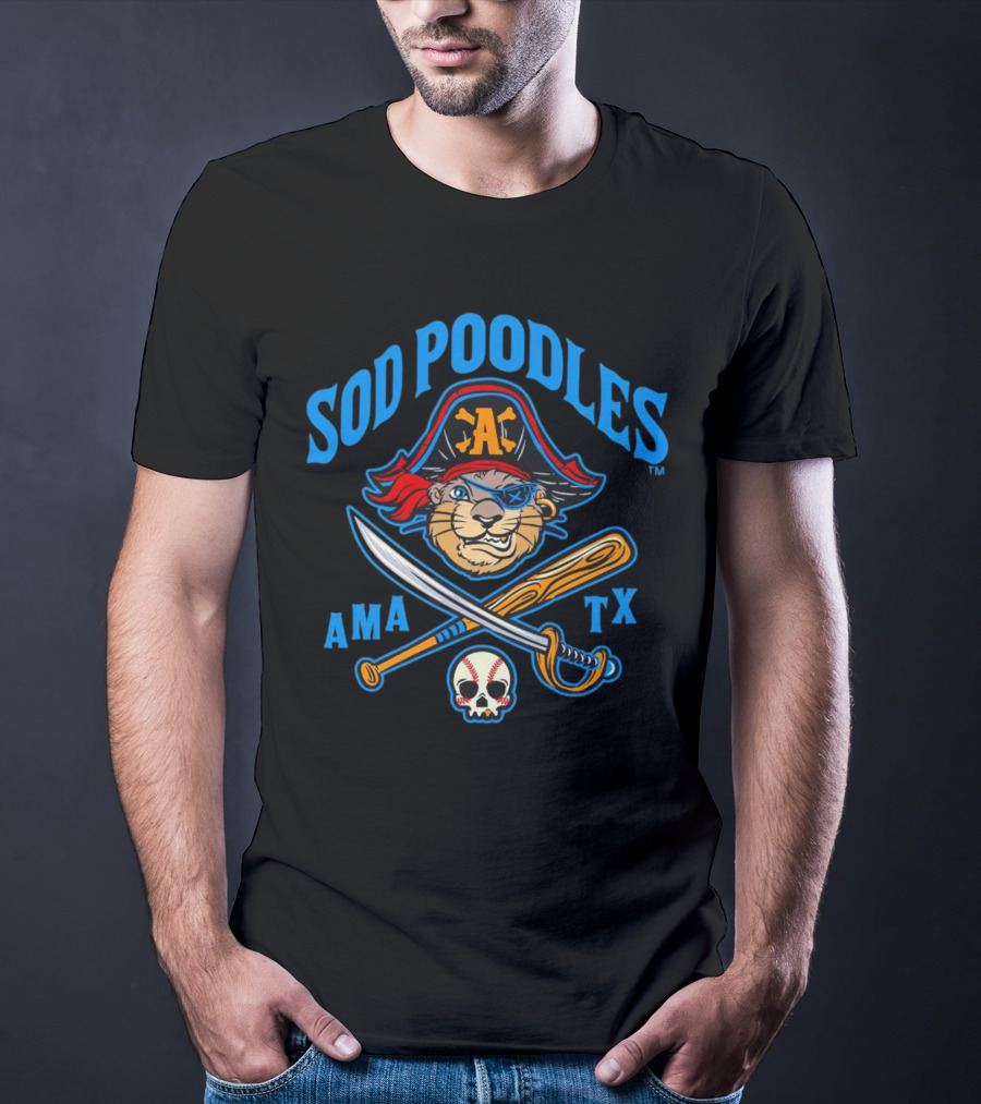 Amarillo Sod Poodles Pirate AMA TX T-Shirt