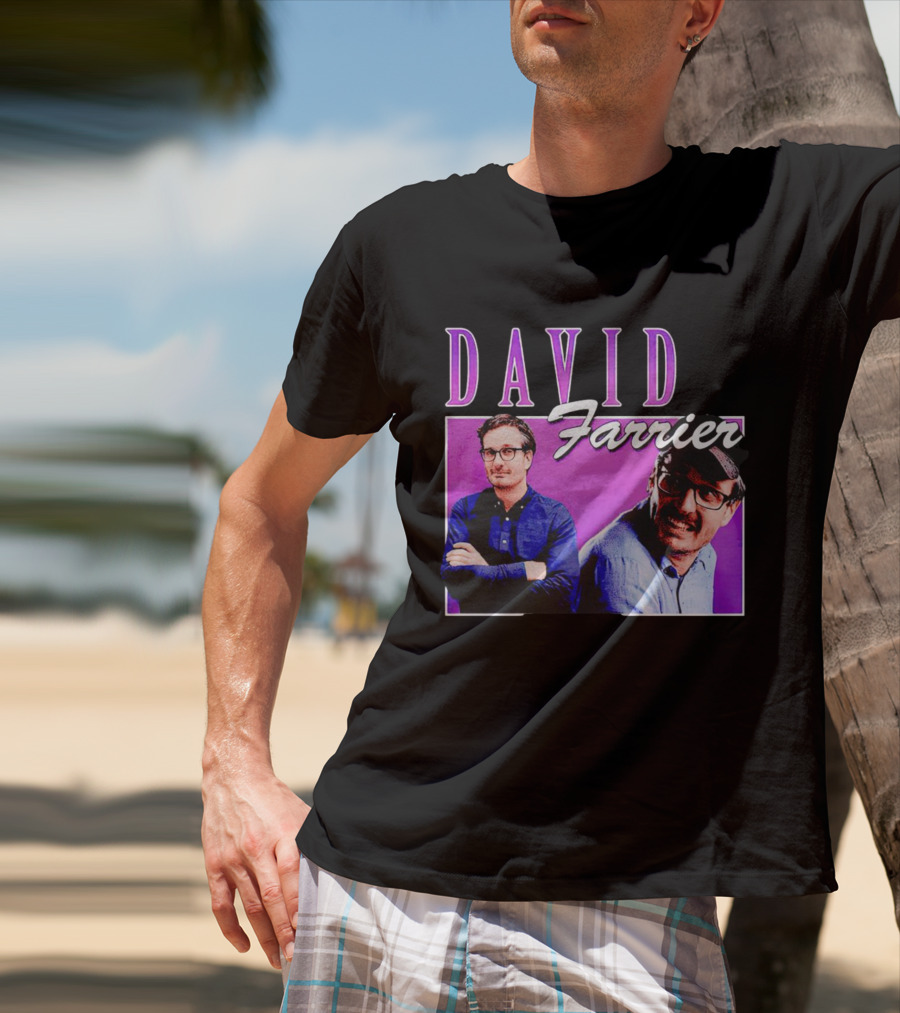 David Farrier Purple Retro Double Image T-Shirt