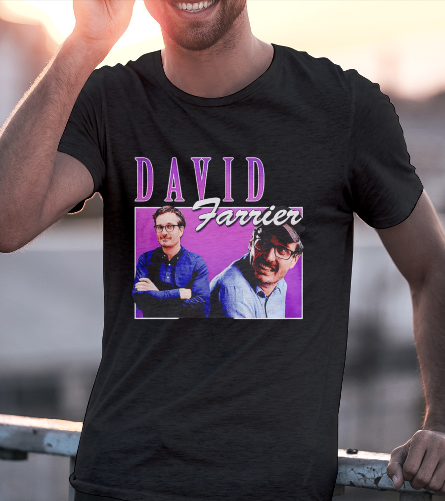 David Farrier Purple Retro Double Image T-Shirt