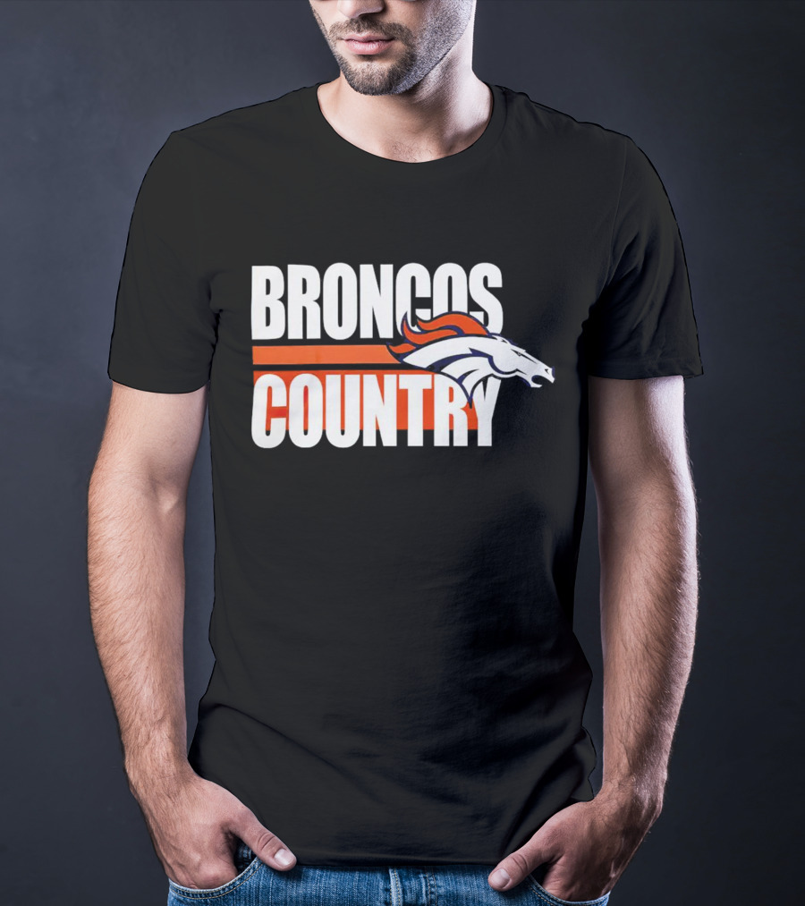 Denver Broncos Country Logo Blitz Essential T-Shirt