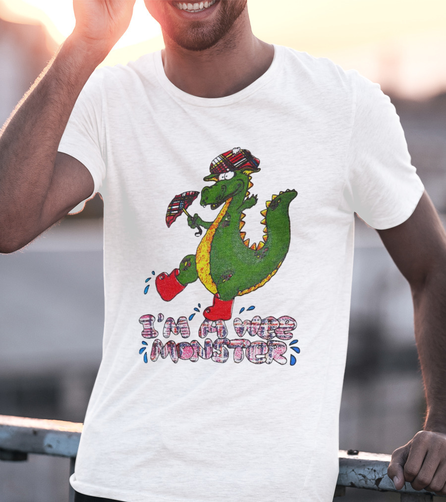 I’m A Wee Monster Scottish Dragon With Plaid Hat And Boots T-Shirt