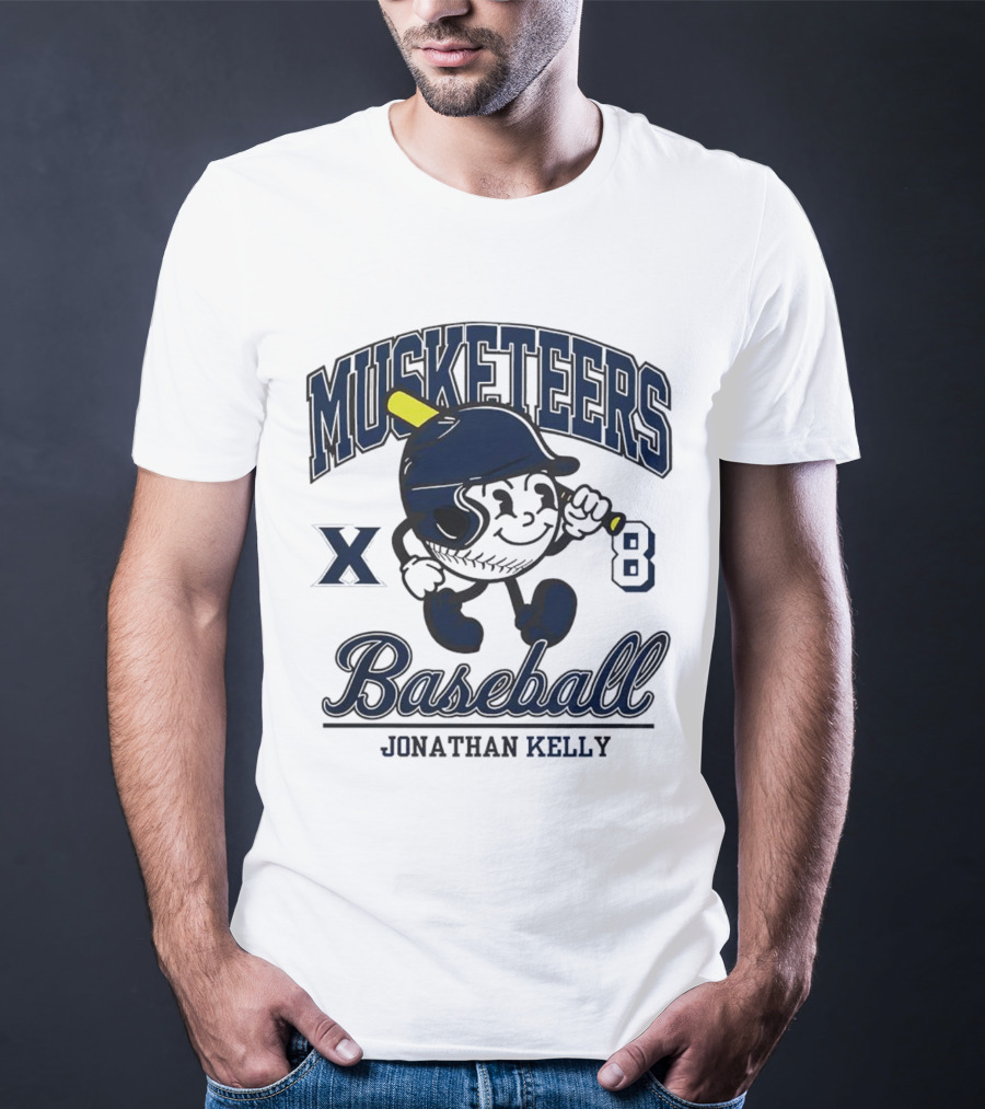 Musketeers Baseball Xavier X 8 Jonathan Kelly Shersey T-Shirt