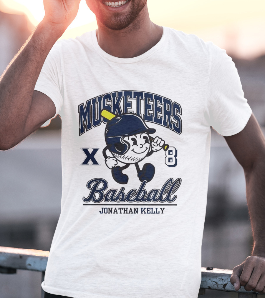 Musketeers Baseball Xavier X 8 Jonathan Kelly Shersey T-Shirt