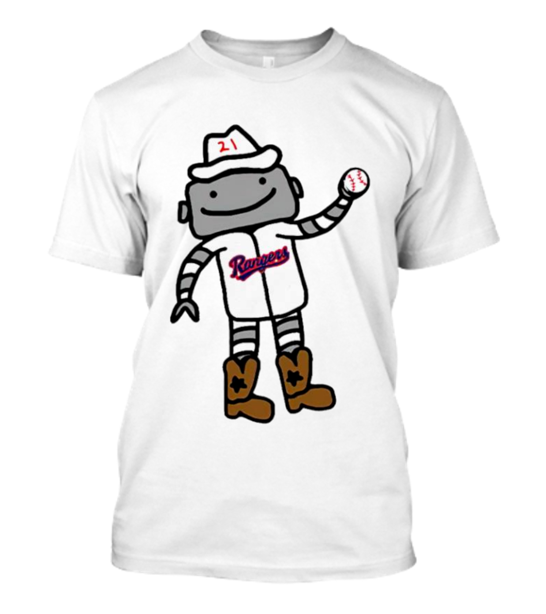 Rangers Robot 21 Baseball Texas Rangers T-Shirt