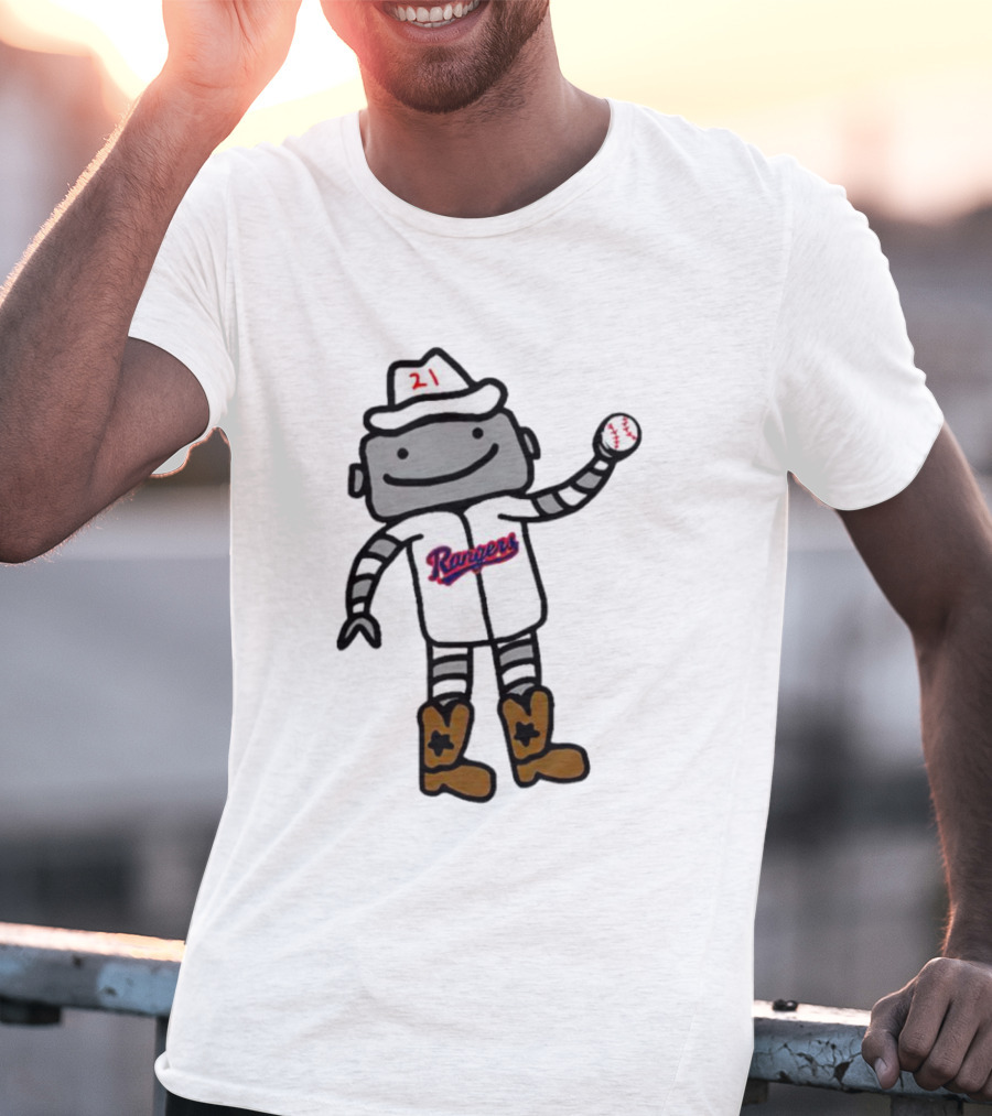 Rangers Robot 21 Baseball Texas Rangers T-Shirt