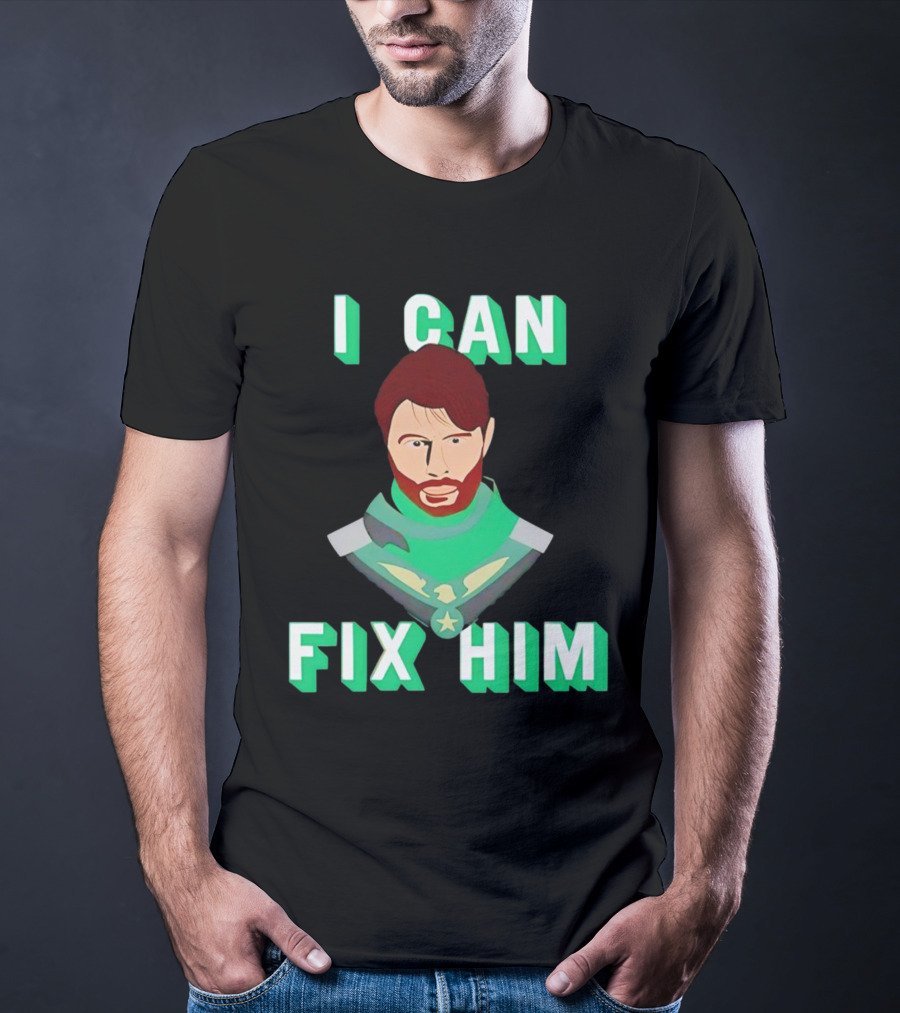 Nerdy Squirrel Studios Soldier Boy I Can Fix Him Superhero T-Shirt