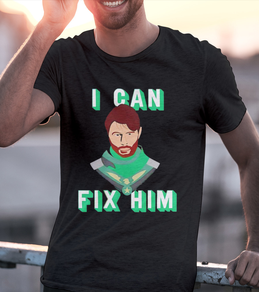 Nerdy Squirrel Studios Soldier Boy I Can Fix Him Superhero T-Shirt