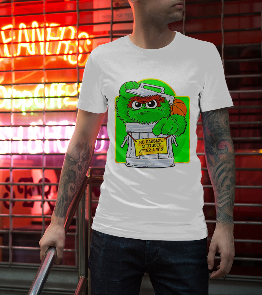 Oscar The Grouch No Garbage Attitudes With Basketball After A Win T-Shirt