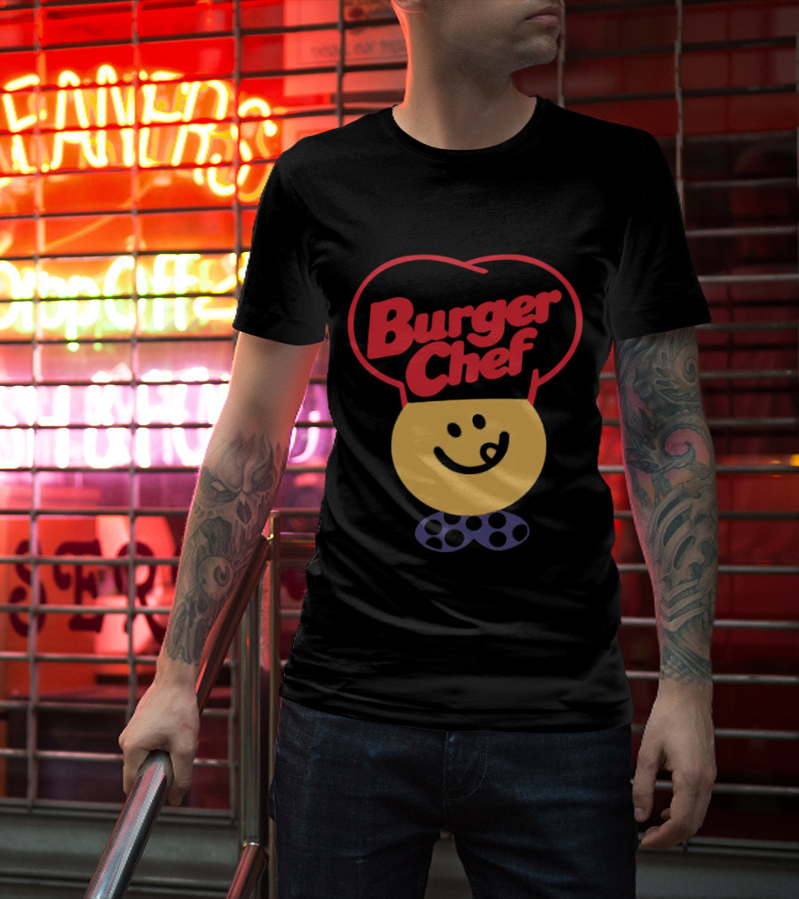 Burger Chef Happy Smiley Face With Chef Hat T-Shirt