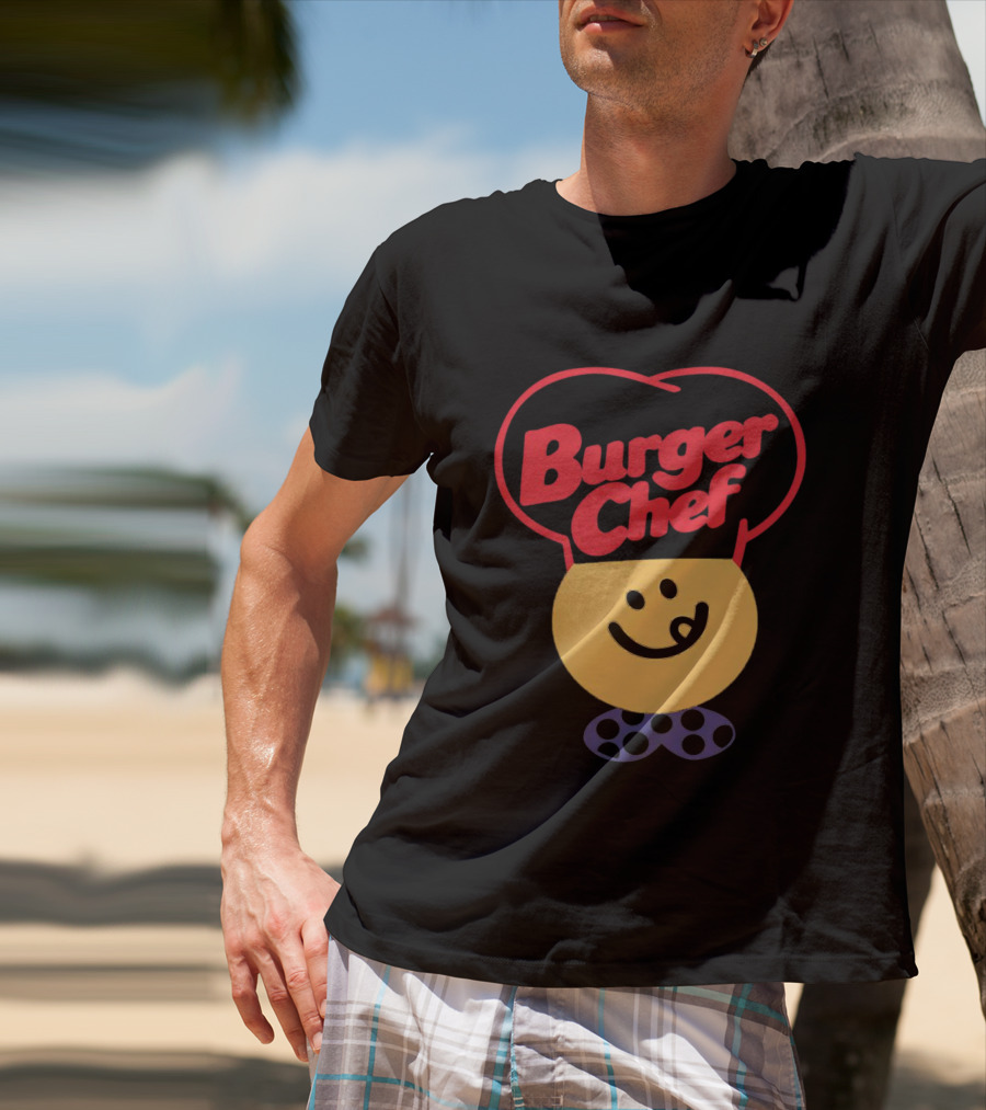 Burger Chef Happy Smiley Face With Chef Hat T-Shirt