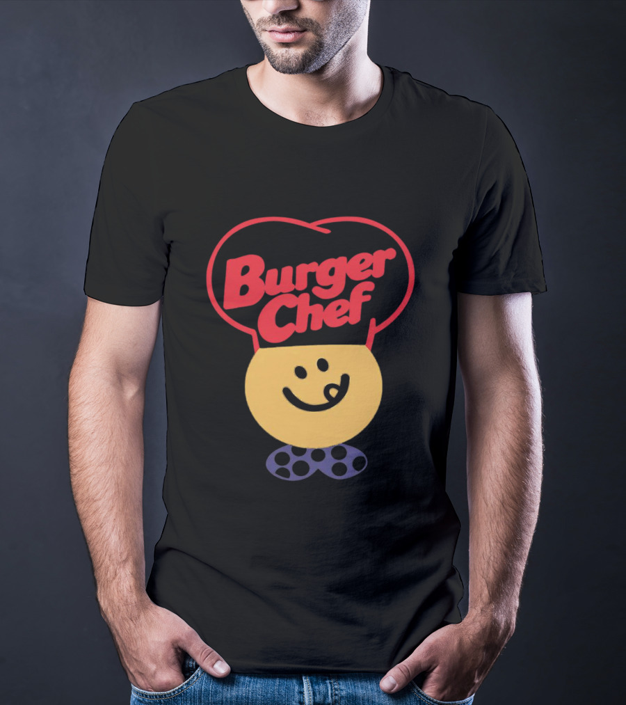 Burger Chef Happy Smiley Face With Chef Hat T-Shirt