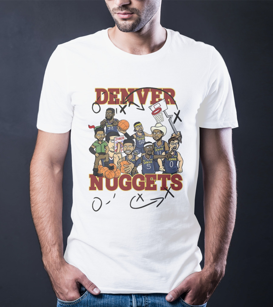 Denver Nuggets Cartoon Players Jokic Basketball Team T-Shirt