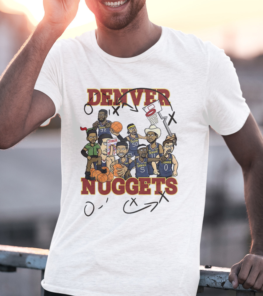 Denver Nuggets Cartoon Players Jokic Basketball Team T-Shirt