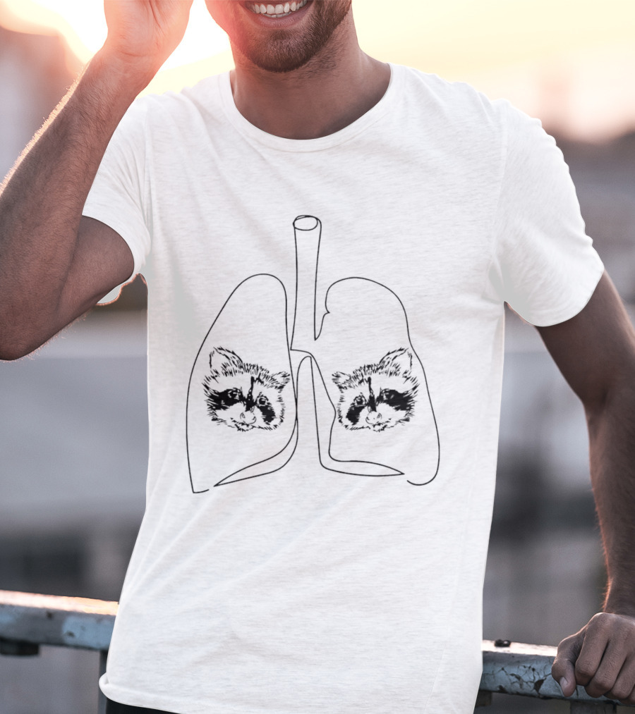 Happy Raccoon Club My Lungs Raccoon Lung Sketch T-Shirt