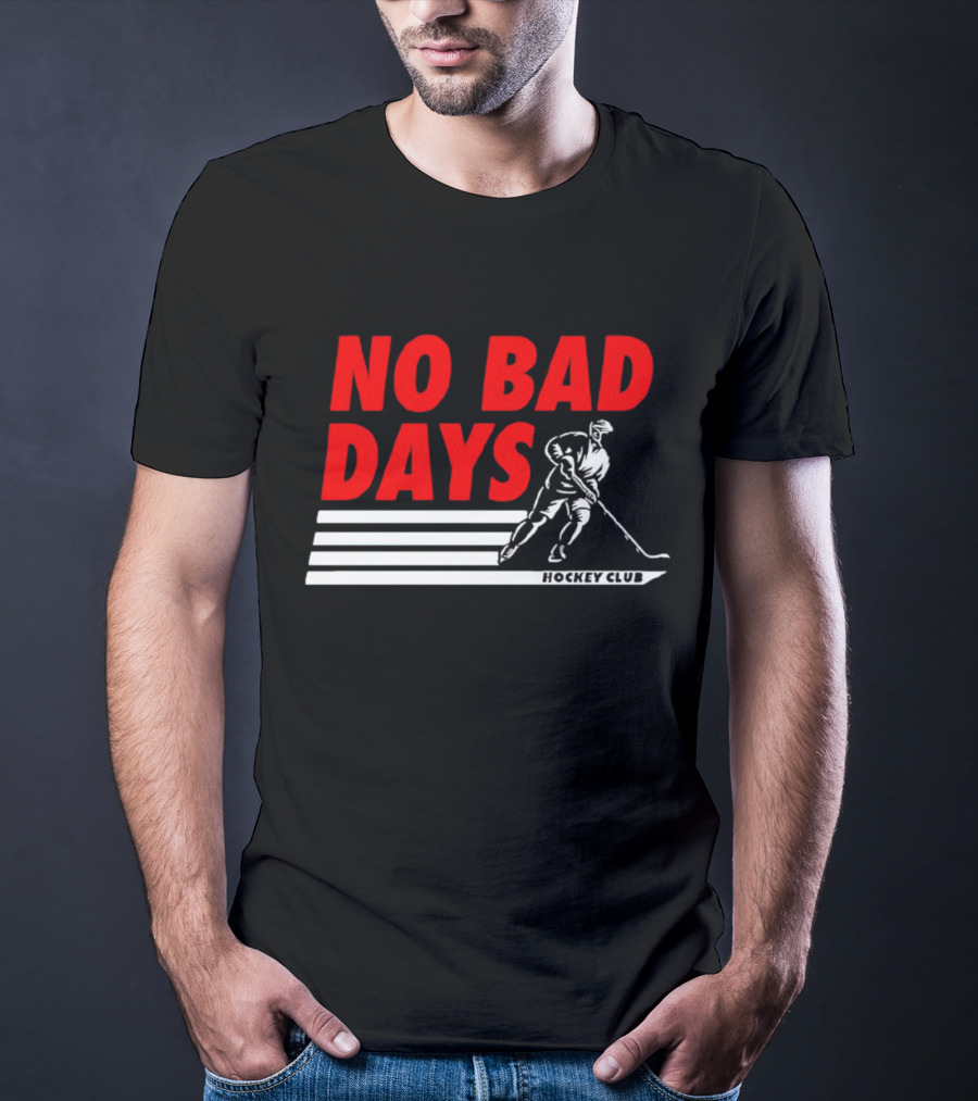 No Bad Days Hockey Club Skater Stripe Motif T-Shirt