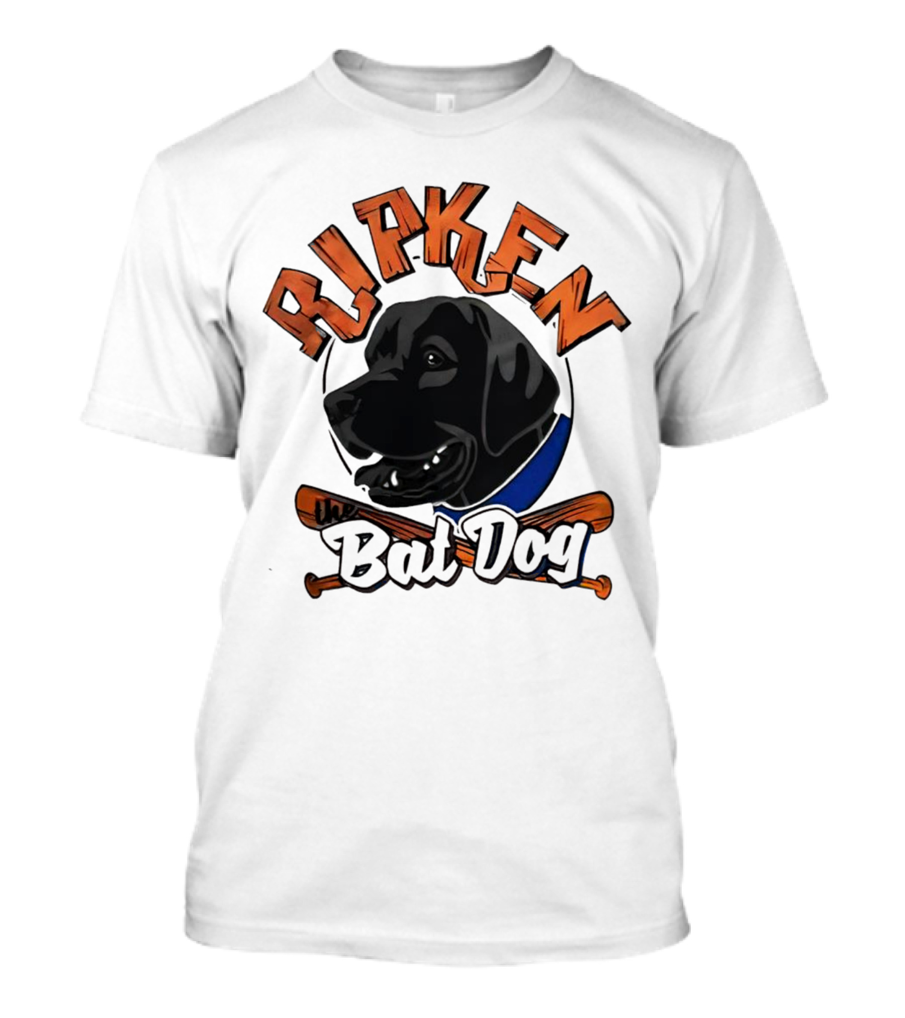 Ripken Bat Dog Baseball Themed Canine Mascot T-Shirt