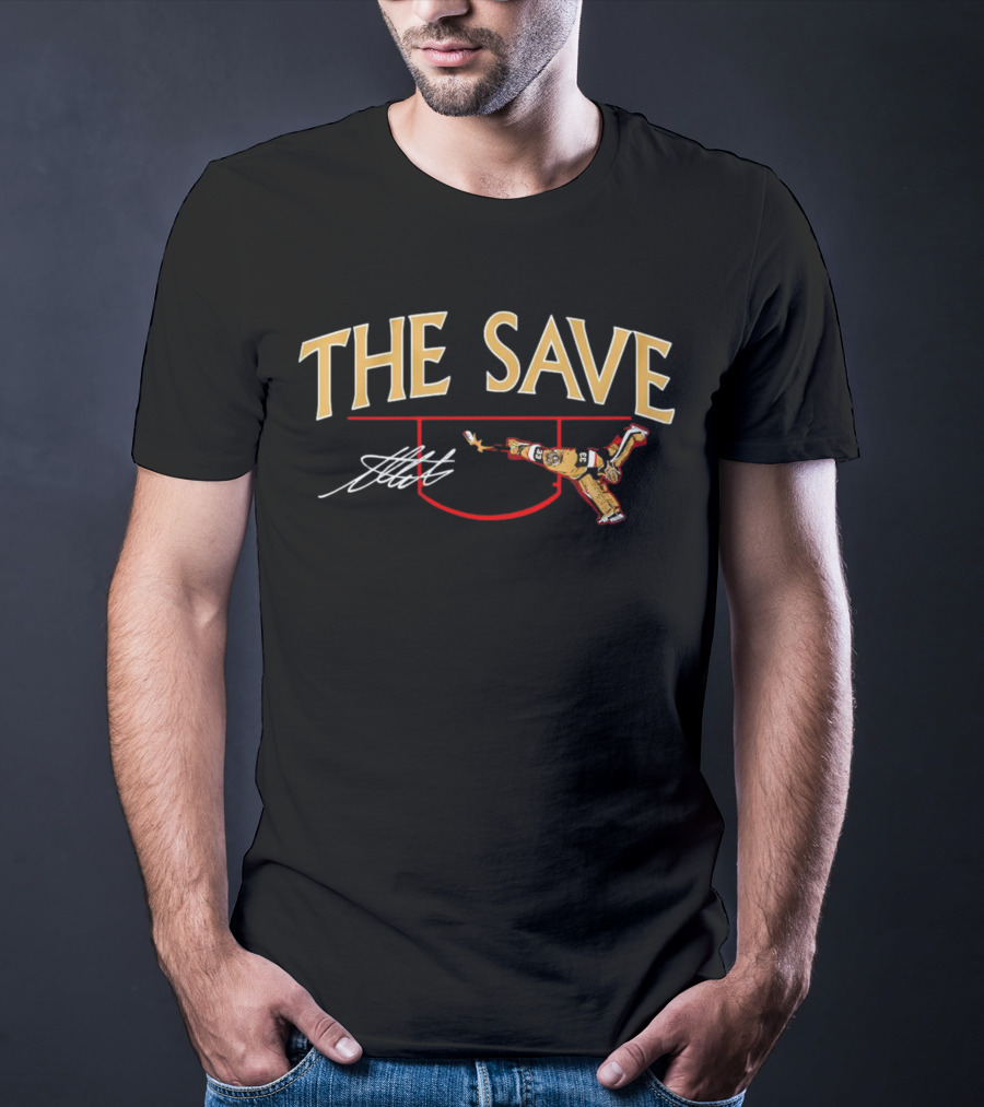 The Save Adin Hill Vegas Golden Knights Signature T-Shirt