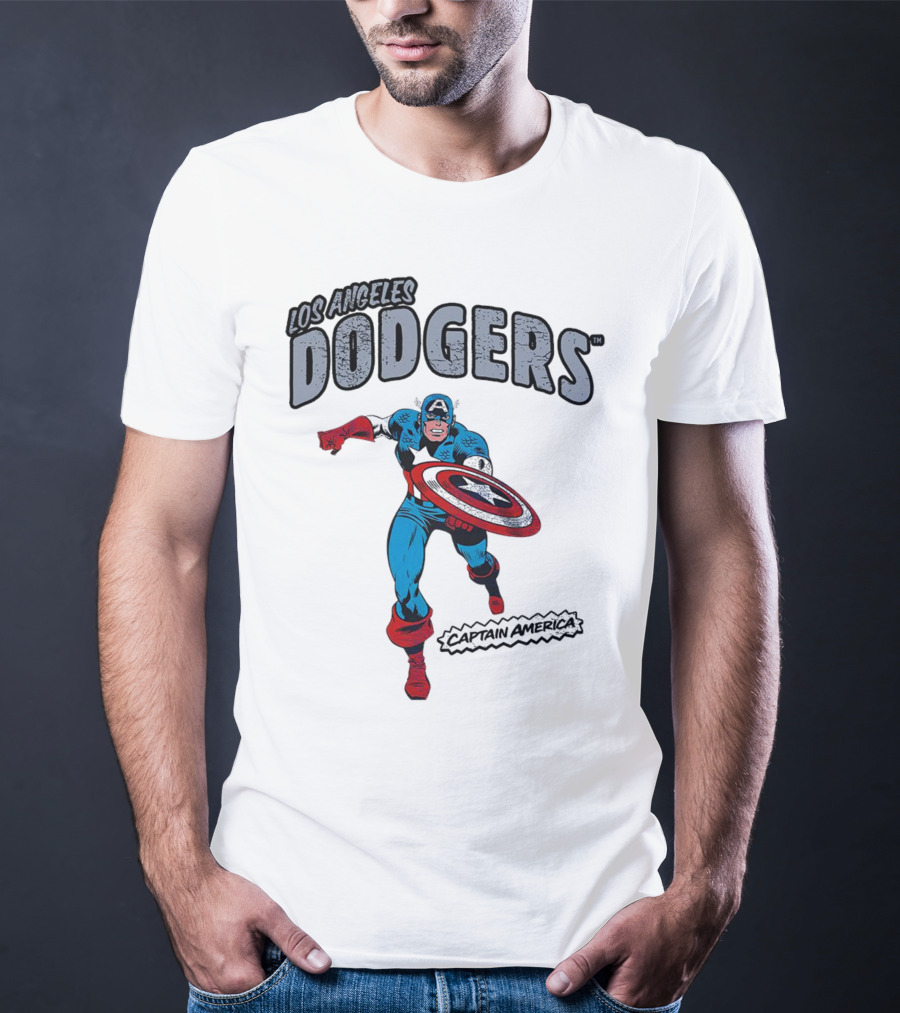 Los Angeles Dodgers Marvel Captain America T-Shirt