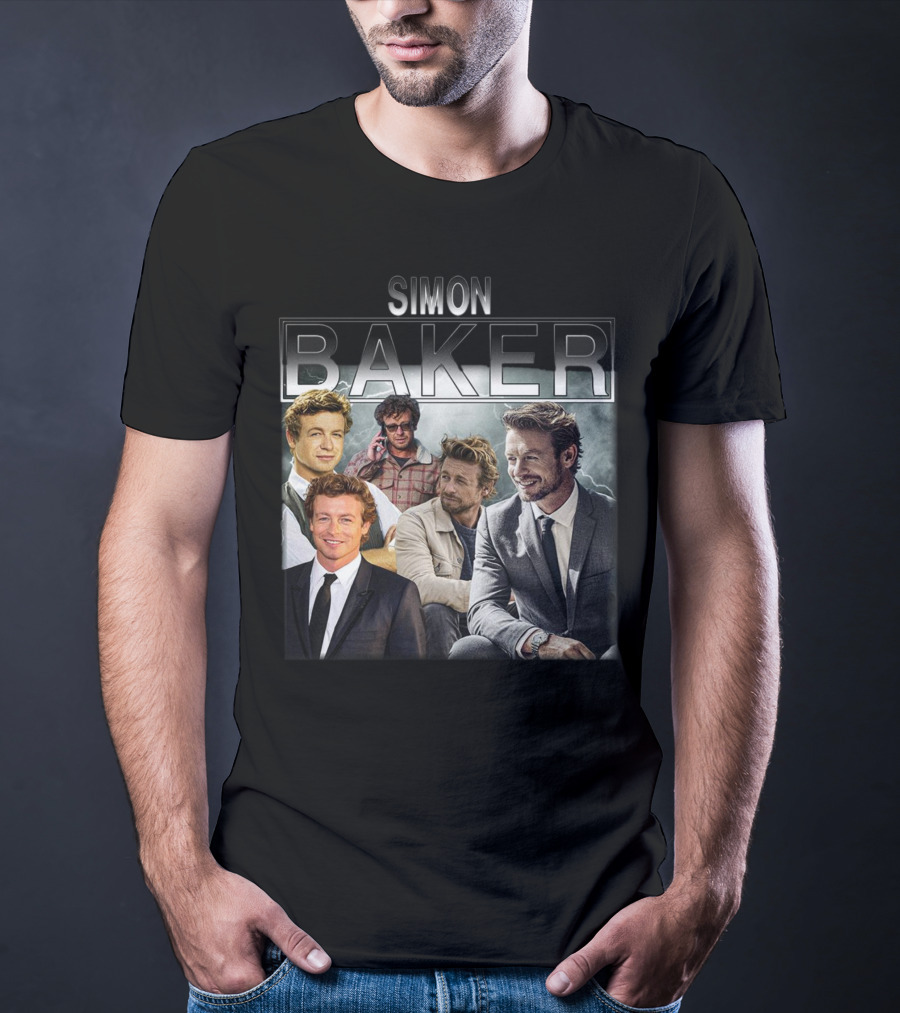 Simon Baker 90s Vintage Style Collage T-Shirt