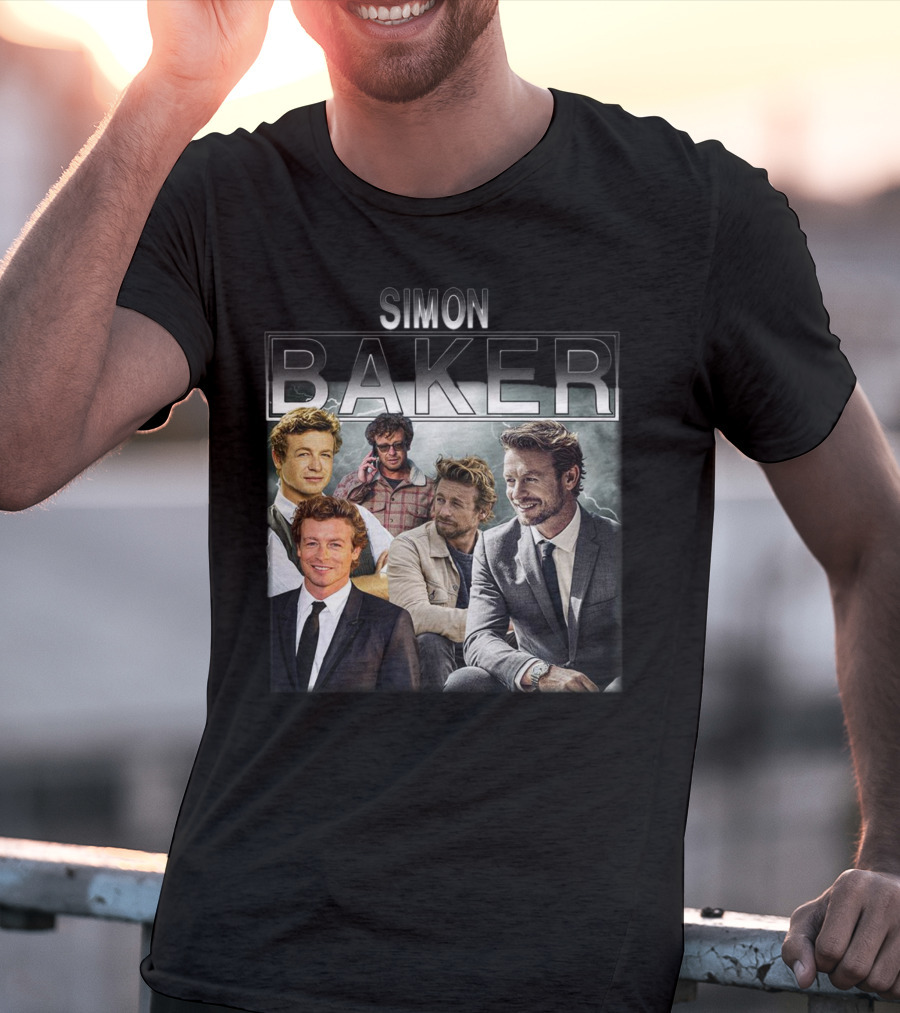 Simon Baker 90s Vintage Style Collage T-Shirt