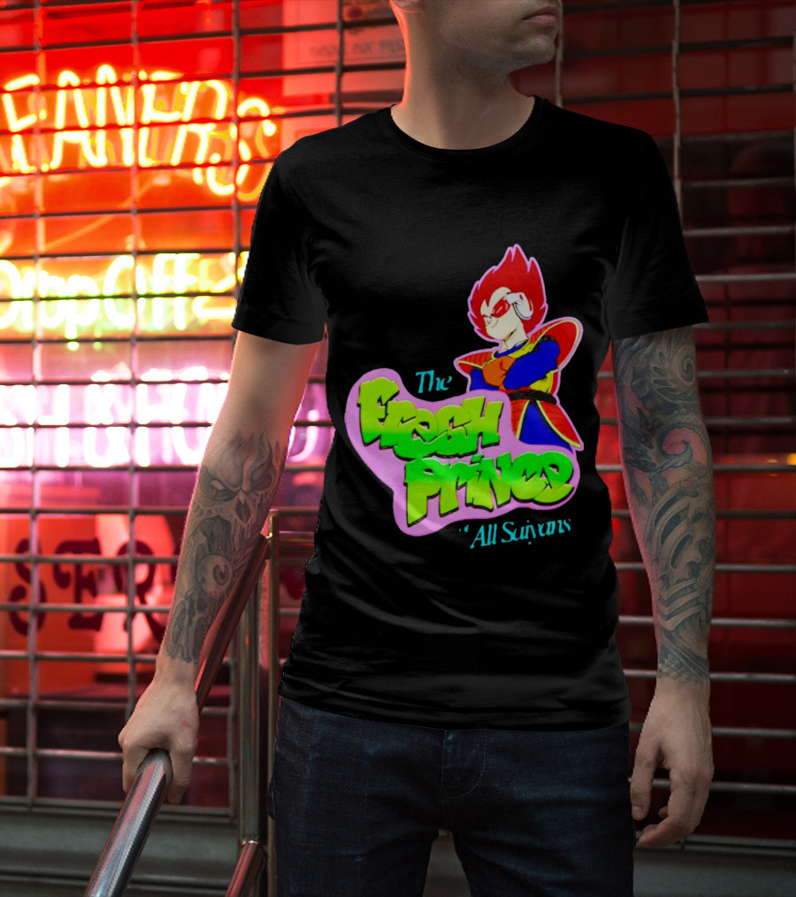 The Fresh Prince Of All Saiyans Vegeta Cartoon Mashup T-Shirt