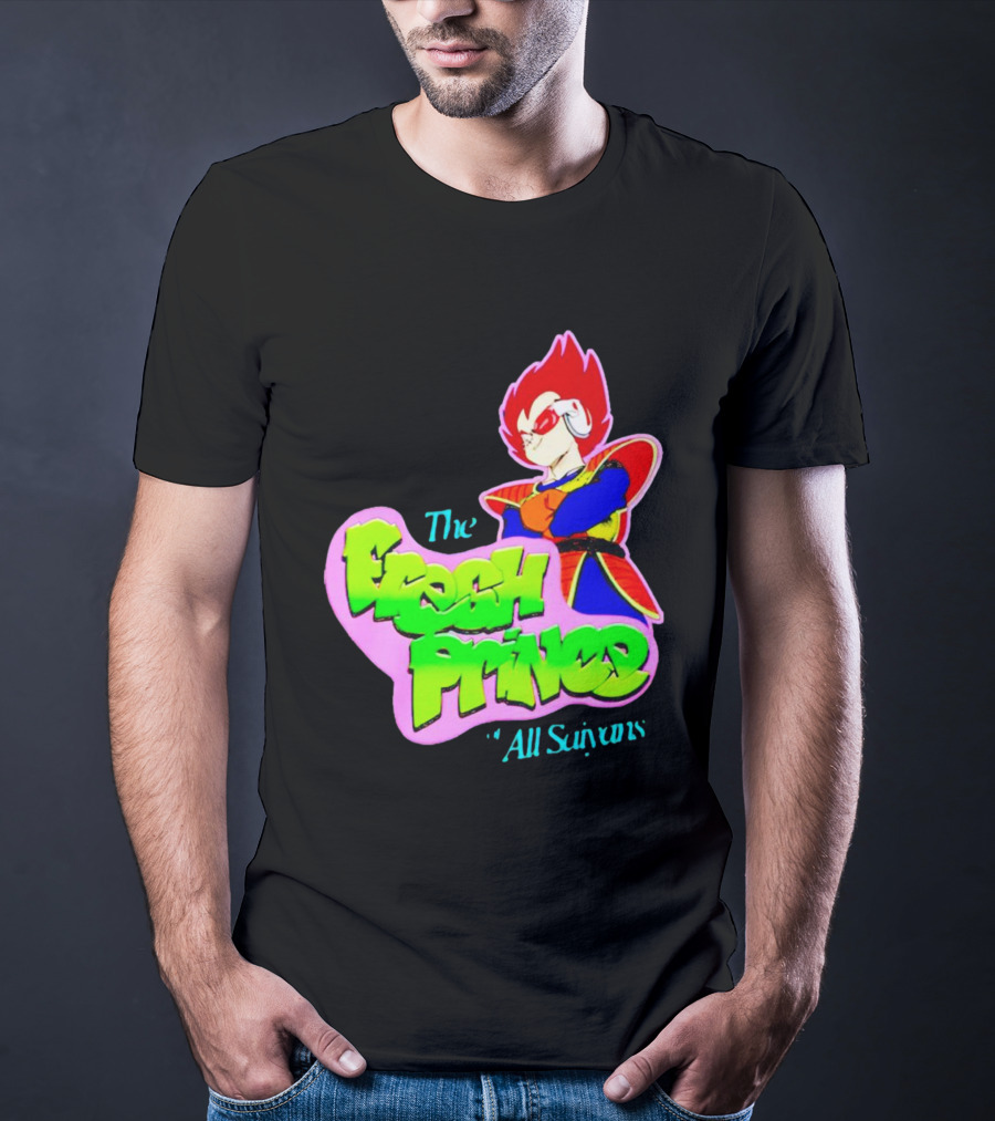 The Fresh Prince Of All Saiyans Vegeta Cartoon Mashup T-Shirt