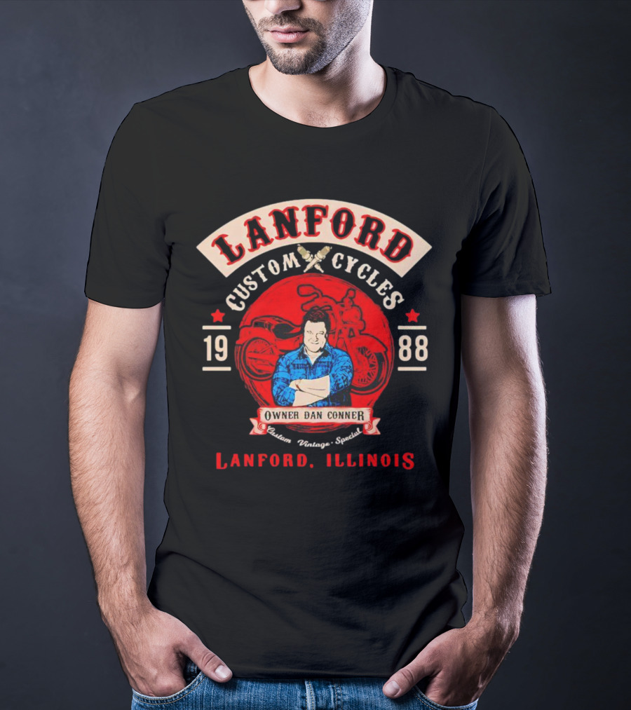 Lanford Custom Cycles Owner Dan Conner 1988 Vintage Special Lanford Illinois T-Shirt