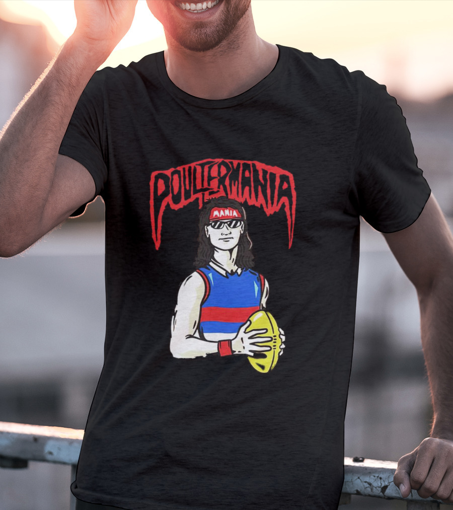 Poultermania Mania Red Headband Football Player With Yellow Ball T-Shirt