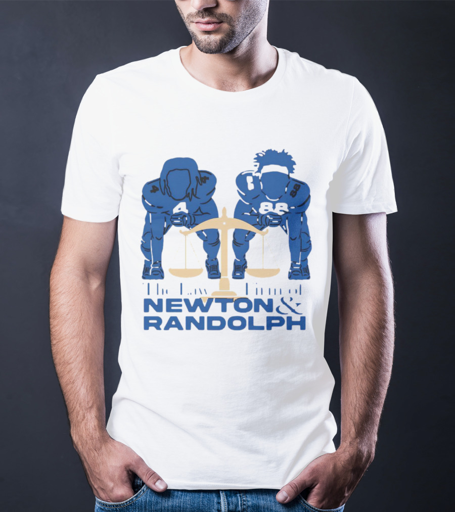 Johnny Newton And Keith Randolph The Law Firm Of Newton And Randolph Football Justice Scales T-Shirt