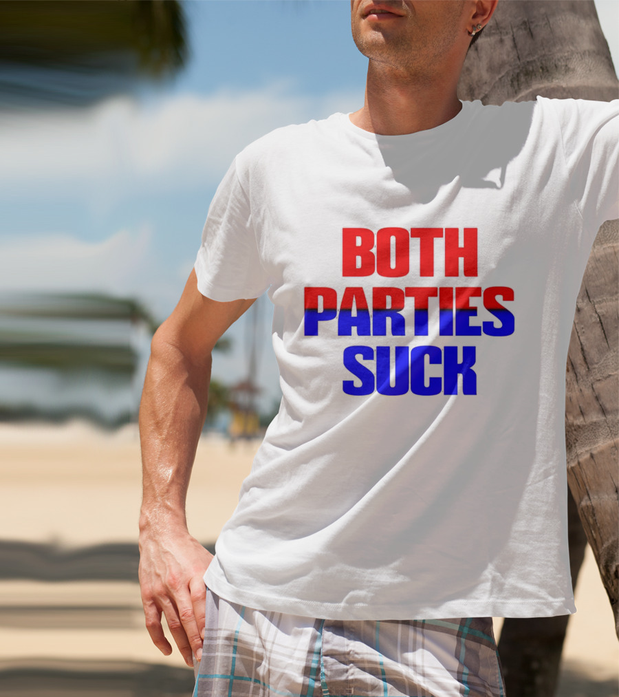 Both Parties Suck Red Blue Political T-Shirt