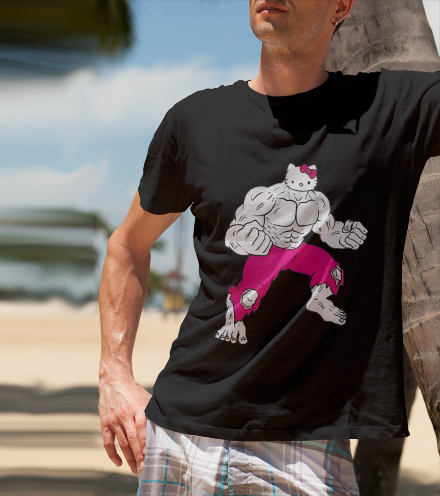 Hello Kitty Meets Hulk Crossover Mashup T-Shirt