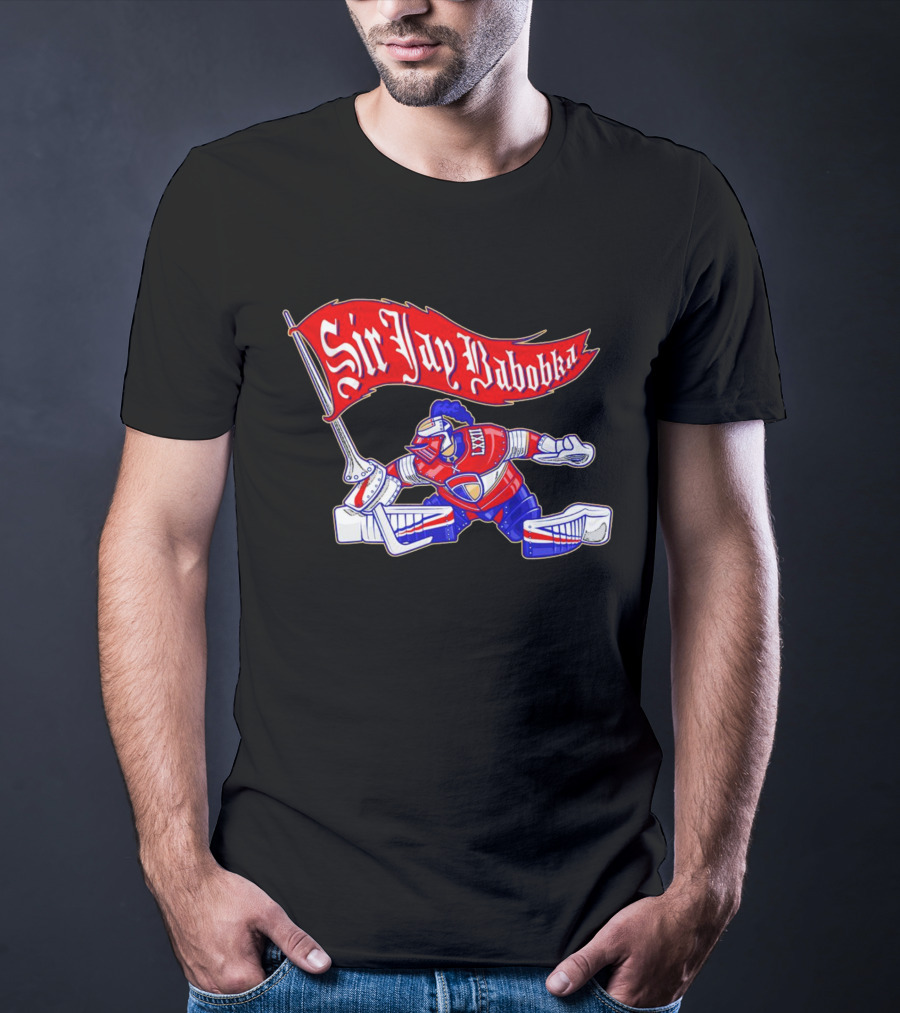 Sir Jay Babobka Hockey Knight With Red Banner T-Shirt