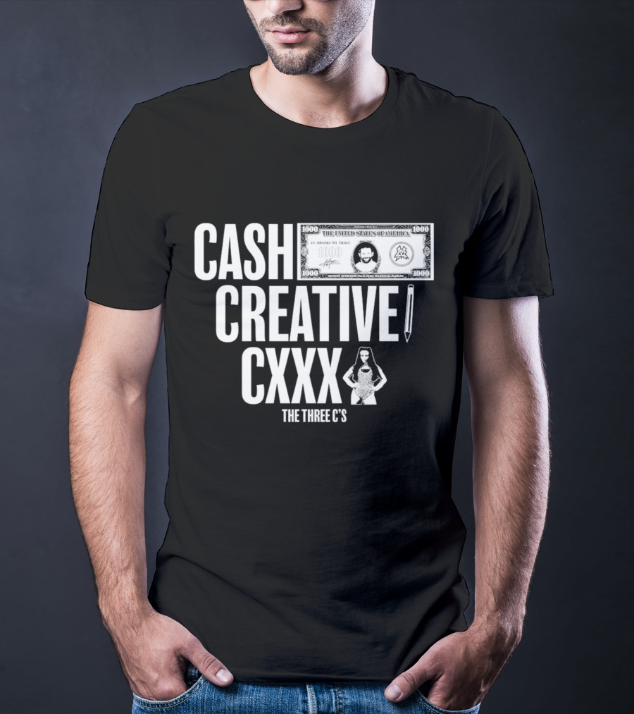 Cash Creative Cxxx The Three C’s Matt Cardona Dollar Pencil Woman T-Shirt