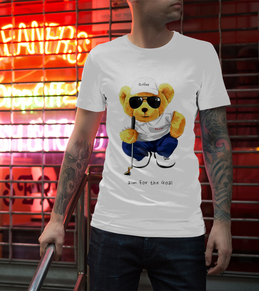 Golfer Bear Aim For The Goal T-Shirt