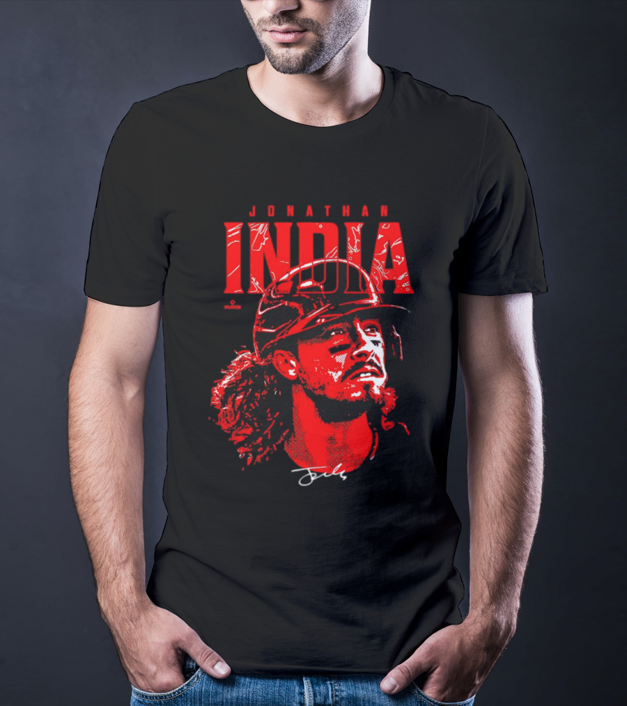 Jonathan India Cincinnati Reds Signature Face T-Shirt