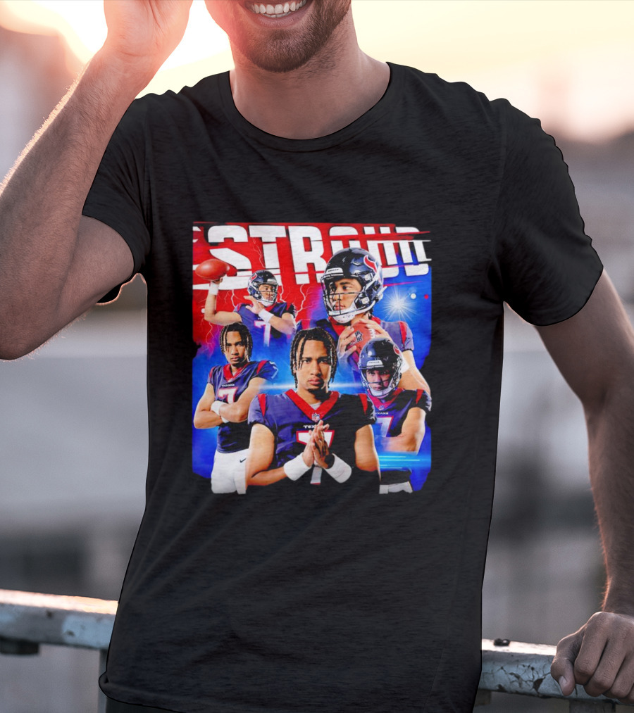 CJ Stroud Houston Texans Quarterback Action Collage T-Shirt