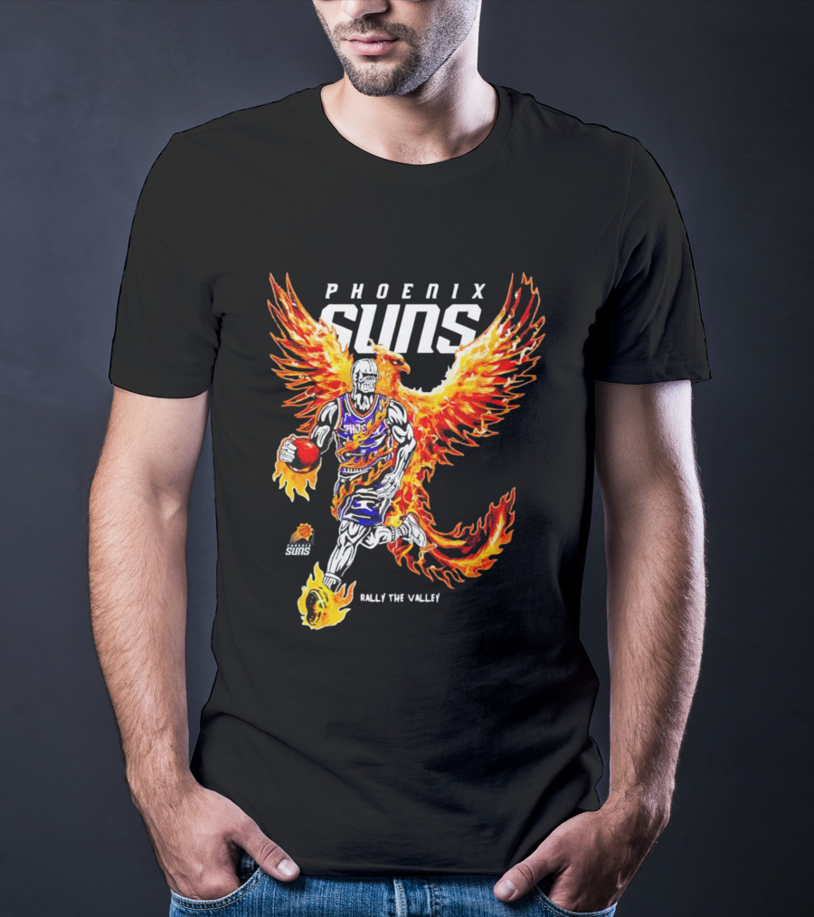 Phoenix Suns Flaming Basketball Phoenix Rally The Valley T-Shirt