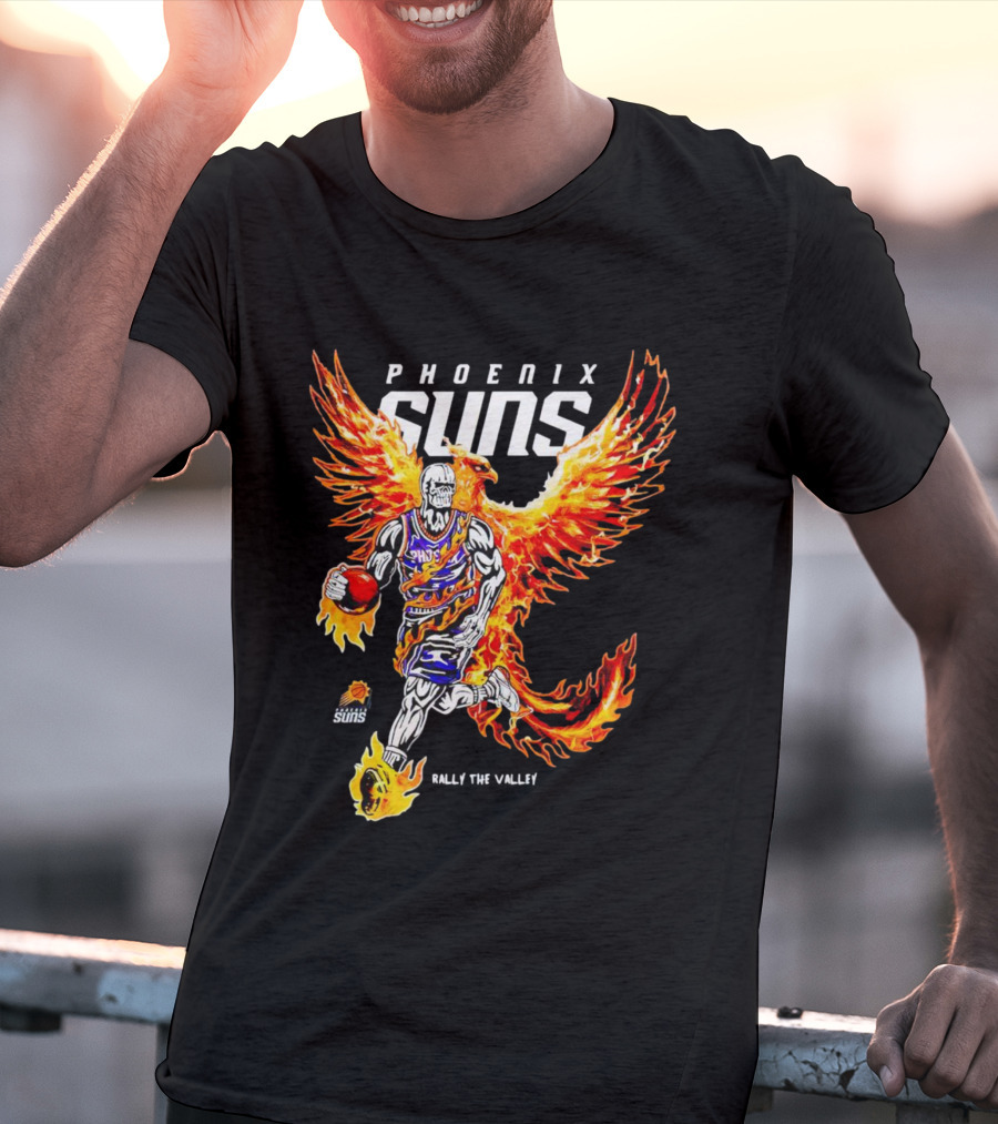 Phoenix Suns Flaming Basketball Phoenix Rally The Valley T-Shirt