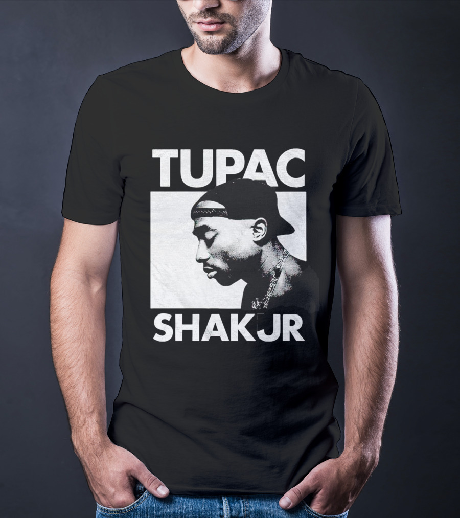 Tupac Shakur Profile Portrait Black T-Shirt