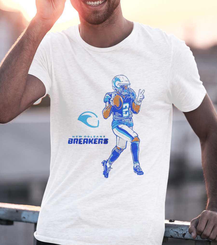 Johnnie Dixon 2 New Orleans Breakers Football Deuces T-Shirt